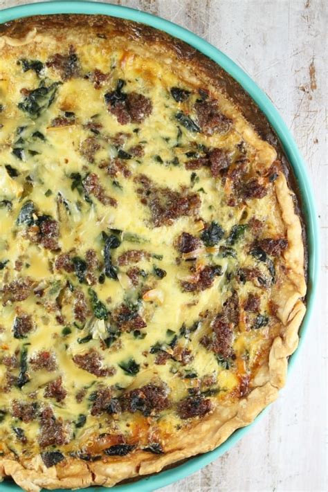 Sausage Spinach Quiche {VIDEO} - Miss in the Kitchen