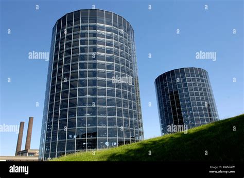 VW-towers of Autostadt (car-city) Wolfsburg, Niedersachsen, Germany ...