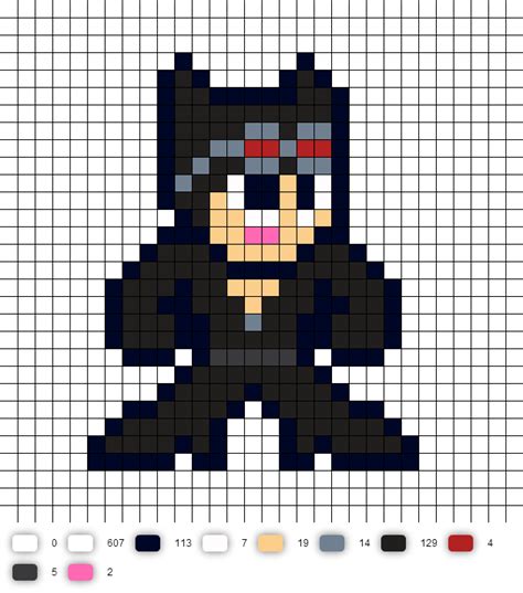 Catwoman (updated) Perler Bead Pattern | Perler bead art, Pixel art grid, Pixel art templates