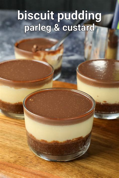 biscuit pudding recipe | chocolate biscuit pudding | parle-g custard pudding