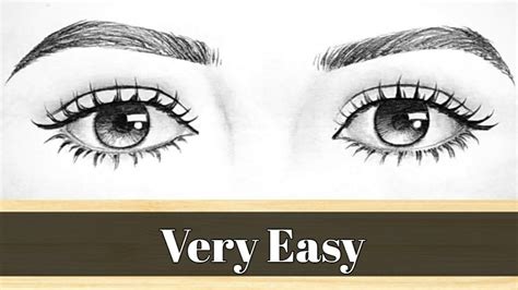 How to draw eyes easy || how to draw both eyes step by step for beginners - YouTube