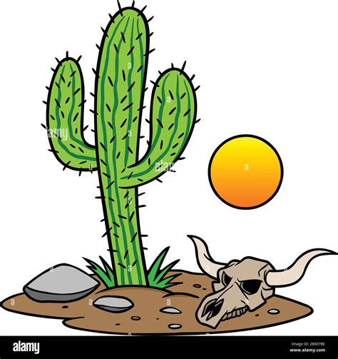 Texas Desert- An Illustration of a Texas Desert Stock Vector Image ...