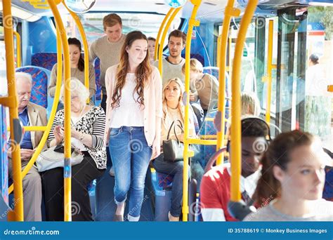 Interior of Bus with Passengers Stock Image - Image of people, children: 35788619