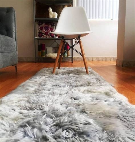 Light gray alpaca fur rug area soft fluffy alpaca rugs Light | Etsy