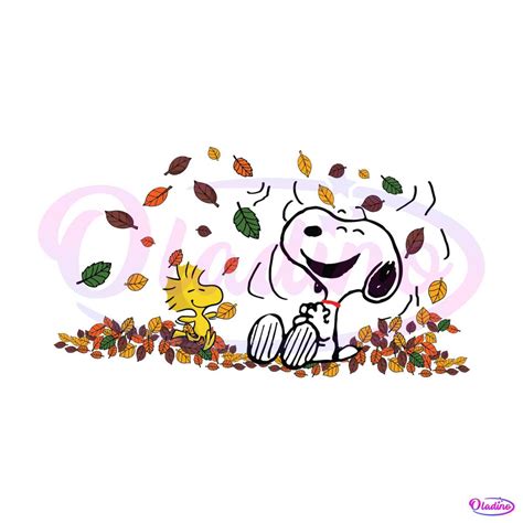 Fall Snoopy With Woodstock Autumn Leaves SVG File For Cricut