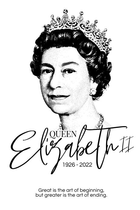 queen elizabeth farewell funeral card design Template | PosterMyWall