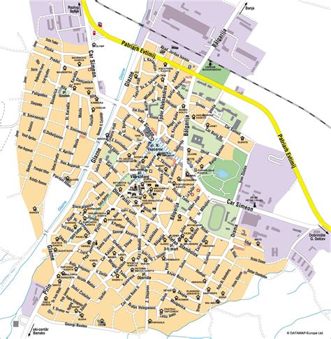 Bansko map of the town, hotels, streets — BulgariaSki