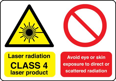 Laser radiation Class 4 laser product, Avoid eye or skin exposure sign - Stocksigns