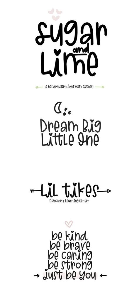 Sugar and Lime - A Fun Font with Doodles! (261550) | Regular | Font ...