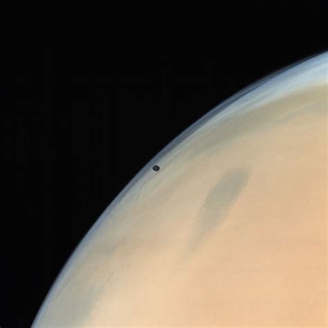 Phobos over Mars from MOM in natural color | The Planetary Society