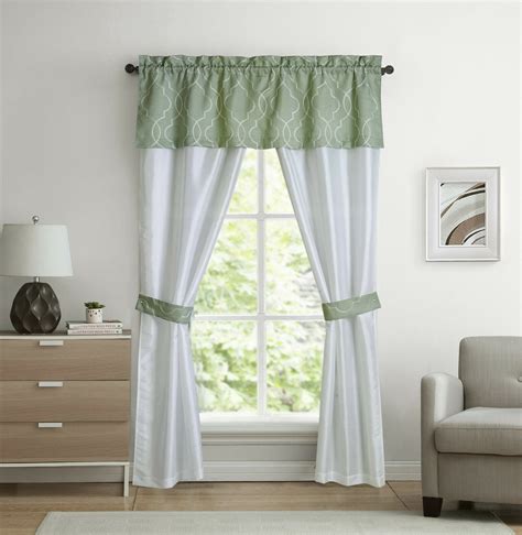 Complete 5 Piece Custom Trellis Chic Semi Sheer Window in a Bag Curtain ...