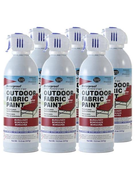 Simply Spray Outdoor Waterproof Fabric Spray Paint - BURGUNDY - 6 PACK | Fabric spray paint ...