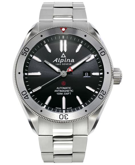 Alpina Men's Swiss Automatic Alpiner 4 Stainless Steel Bracelet Watch ...