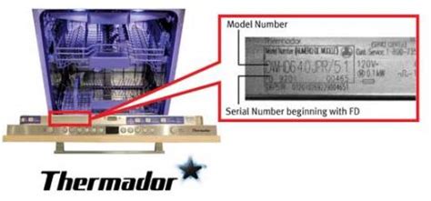 Find Thermador Dishwasher service manual by model number. | Appliance ...