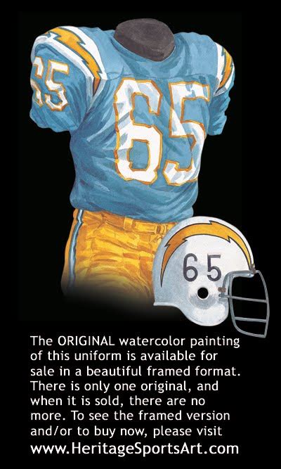 Los Angeles Chargers Uniform and Team History | Heritage Uniforms and Jerseys - NFL, MLB, NHL ...