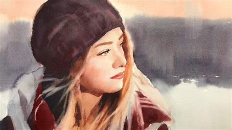 Portrait of girl art Watercolor Art & Collectibles jan-takayama.com