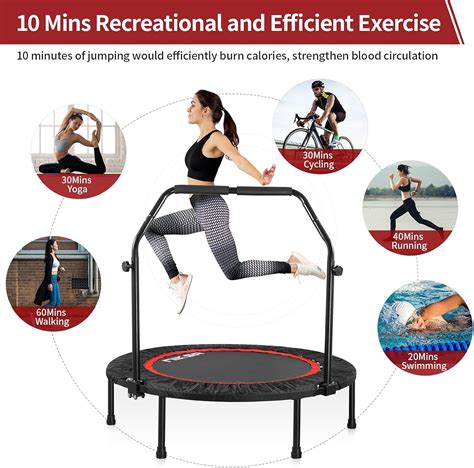 40′ Foldable Mini Trampoline, Exercise Workout Rebounder Trampoline ...