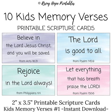 10 Kids Memory Verses C1 INSTANT DOWNLOAD Kids - Etsy België