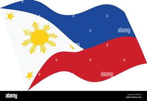 Philippines flag vector. Waving flag Republic of the Philippines Stock ...