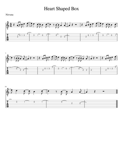 Heart Shaped Box Sheet music for Guitar | Download free in PDF or MIDI | Musescore.com