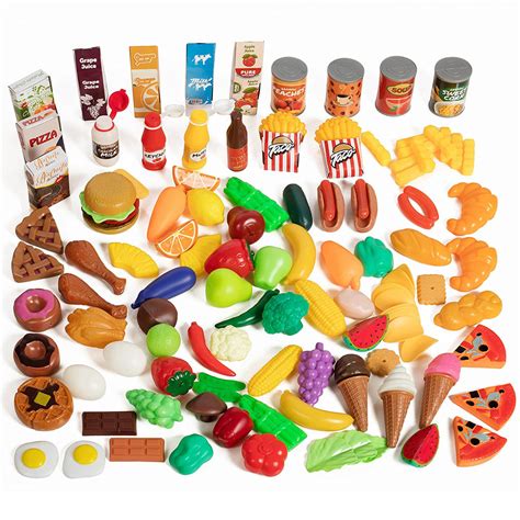 IQ Toys Deluxe 120 Piece Pretend Play Food Set, Hard Plastic – Toys 2 Discover