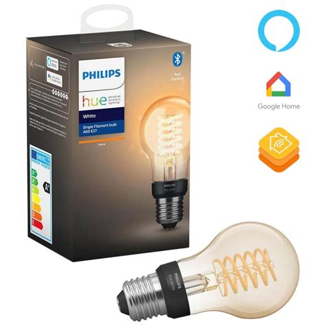 Philips Hue White LED Edison 7W A60 E27 Warm White - Smart Light Bulb | Smart Home Accessories ...