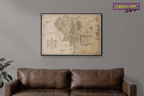 Lord of the Rings Map Canvas Movie Series Map Canvas Fantasy - Etsy