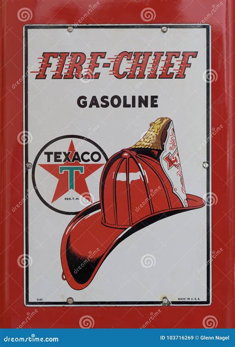 Texaco gasoline sign editorial stock image. Image of helmet - 103716269