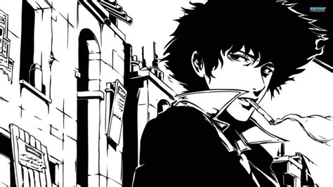 Download Spike Spiegel Black And White Anime Wallpaper | Wallpapers.com