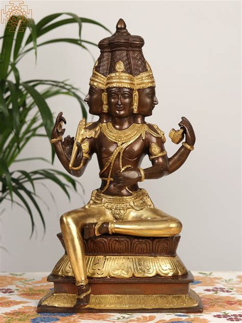 16" Brahma Ji In Brass | Exotic India Art