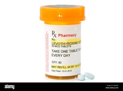 Levothyroxine Sodium prescription bottle. Levothyroxine is a generic ...