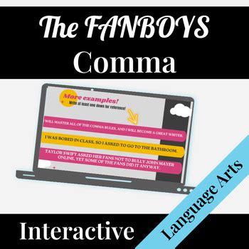 The FANBOYS Comma Interactive Mini Lesson by Yeah I Teach That | TPT