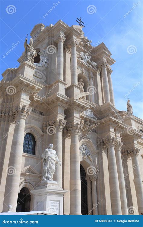 Cathedral Church in Ortigia Stock Image - Image of beautiful, facade ...