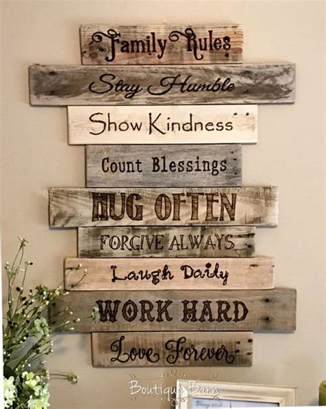 family rules rustic sign rustic wall art & decor ideas from craft-mart #CountryDecoration # ...