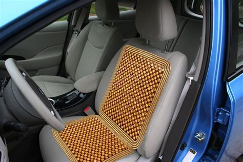 Zone Tech 2x Ultra Comfort Massaging Car Natural Wooden Beaded Seat Cushions