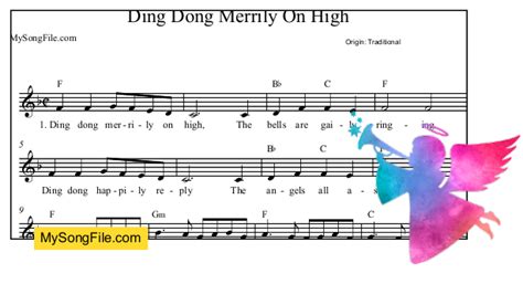 Ding Dong Merrily On High - F Major | My Song File