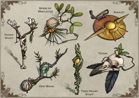 ArtStation - Item Cards: Druid Foci, Michael Fitzhywel | Dnd druid, Dungeons and dragons ...