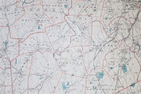 1891 Map of Norfolk County | Massachusetts - Lannan Gallery