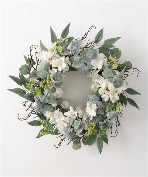 White Hydrangea Foliage Wreath | White hydrangea wreath, Wreaths ...