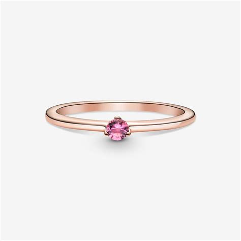 Pink Solitaire Ring | Rose gold plated | Pandora Canada