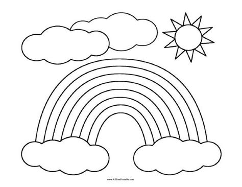 Free Printable Rainbow Coloring Page. Free Printable Rainbow Coloring ...