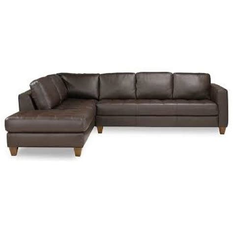 Macy's Milano Brown Leather Sectional Sofa - AptDeco