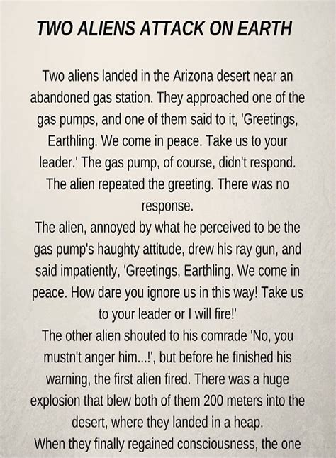 TWO ALIENS ATTACK ON EARTH – Funny story to read | FUNSALOT Funny Stories For Kids, Funny School ...