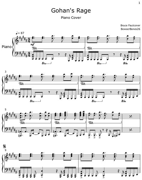 Gohan's Rage - Sheet music for Piano