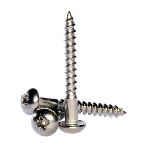 Bolt Base No.8 x 1 1/2" ( 4 x 40 ) A2 Stainless Steel Pozi Pan Head Wood screws Round Head screw ...