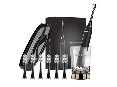 Aquasonic PRO Toothbrush with 6 ProFlex Brush Heads, Wireless Charging Glass & Case | StackSocial