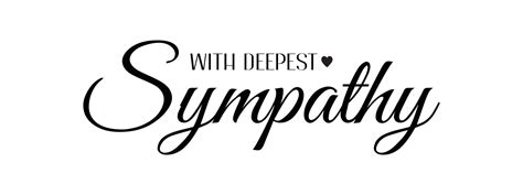 with deepest sympathy. Vector black ink lettering isolated on white background. Funeral cursive ...