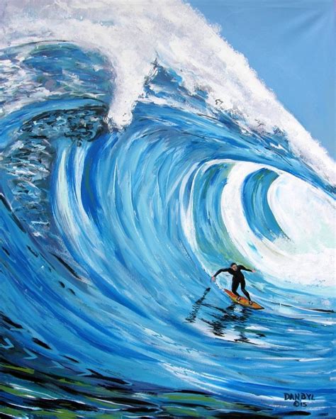 BEACH Ocean Wave Surfer Original Art PAINTING DAN BYL Contemporary ...