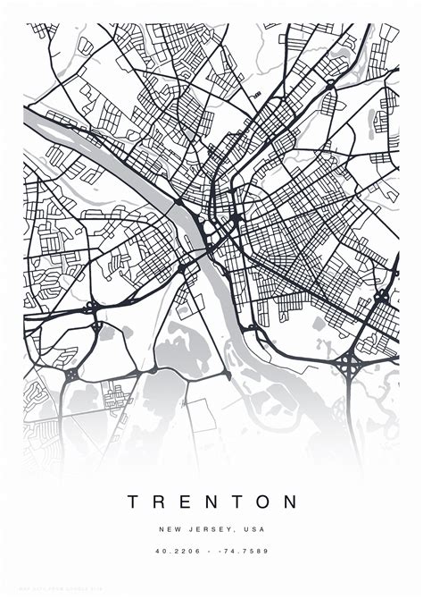 PRINTABLE Trenton Map Print Street Map of Trenton Trenton | Etsy