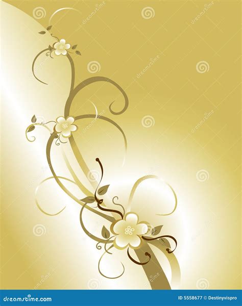 Fundo dourado da flor ilustração stock. Ilustração de limpo - 5558677